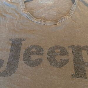 Lucky Brand Olive Brown Short Sleeve Tee Cotton Blend JEEP